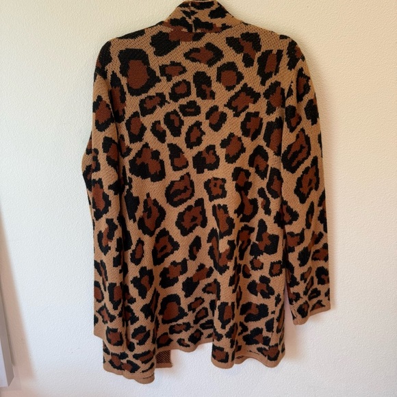 Women's Leopard Print Sweater Cardigan - Picture 5 of 7